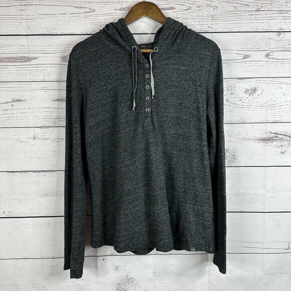 Prana Sweatshirt Womens XL Gray Pull Over Light Weight Breathable Hooded Outdoor - Picture 1 of 10
